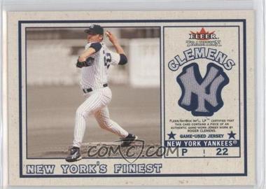 2002 Fleer Tradition Update - New York's Finest - Single Swatch #_MPRC.2 - Roger Clemens, Mike Piazza (Roger Clemens Jersey)
