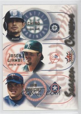 2002 Fleer Triple Crown - Season Crowns #7SC - Ivan Rodriguez, Ichiro, Jason Giambi