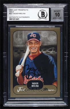 2002 Just Minors - Just Prospects - Gold #22 - Yadier Molina [BAS Authentic]