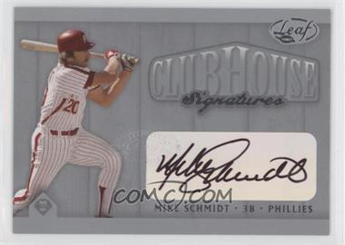 2002 Leaf - Clubhouse Signatures - Silver #_MISC - Mike Schmidt /75