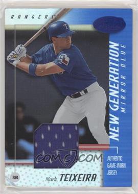 2002 Leaf Certified - [Base] - Mirror Blue Materials #182 - New Generation Rookie - Mark Teixeira /75
