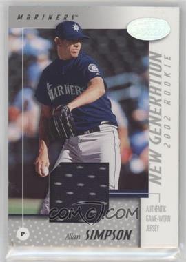 2002 Leaf Certified - [Base] #186 - New Generation Rookie - Allan Simpson /500