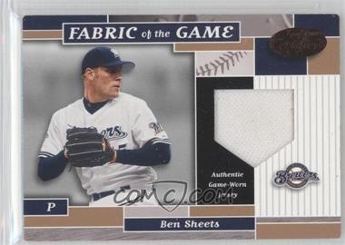 2002 Leaf Certified - Fabric of the Game - Bronze Die-Cut Plate #FG 101 - Ben Sheets /100 [Noted]