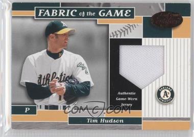 2002 Leaf Certified - Fabric of the Game - Bronze Die-Cut Plate #FG 123 - Tim Hudson /100