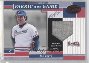 2002 Leaf Certified - Fabric of the Game - Bronze Die-Cut Plate #FG 32 - Joe Torre /50