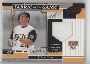 2002 Leaf Certified - Fabric of the Game - Bronze Die-Cut Plate #FG 82 - Brian Giles /100