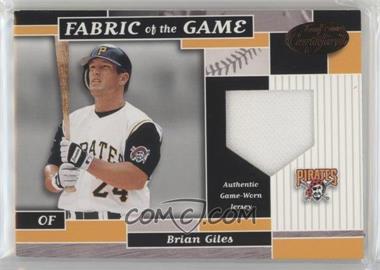 2002 Leaf Certified - Fabric of the Game - Bronze Die-Cut Plate #FG 82 - Brian Giles /100