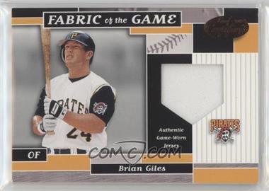 2002 Leaf Certified - Fabric of the Game - Bronze Die-Cut Plate #FG 82 - Brian Giles /100