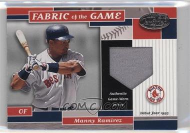 2002 Leaf Certified - Fabric of the Game - Silver Die-Cut Debut Year #FG 120 - Manny Ramirez /93