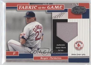 2002 Leaf Certified - Fabric of the Game - Silver Die-Cut Debut Year #FG 145 - Roger Clemens /84