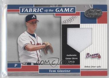 2002 Leaf Certified - Fabric of the Game - Silver Die-Cut Debut Year #FG 148 - Tom Glavine /87