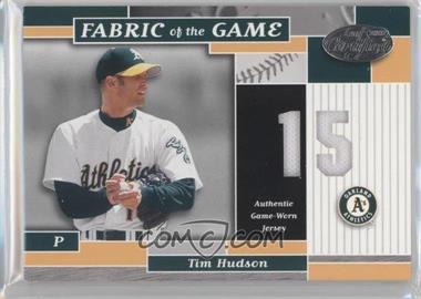 2002 Leaf Certified - Fabric of the Game - Silver Die-Cut Jersey Number #FG 123 - Tim Hudson /15