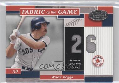 2002 Leaf Certified - Fabric of the Game - Silver Die-Cut Jersey Number #FG 47 - Wade Boggs /26