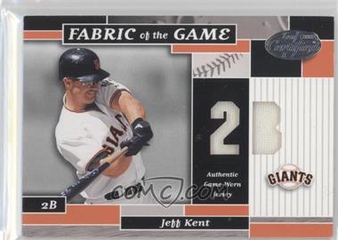 2002 Leaf Certified - Fabric of the Game - Silver Die-Cut Position #FG 114 - Jeff Kent /50