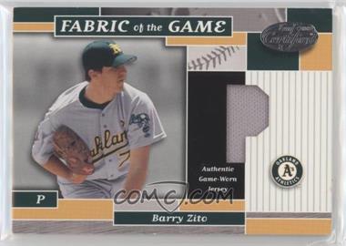 2002 Leaf Certified - Fabric of the Game - Silver Die-Cut Position #FG 131 - Barry Zito /30