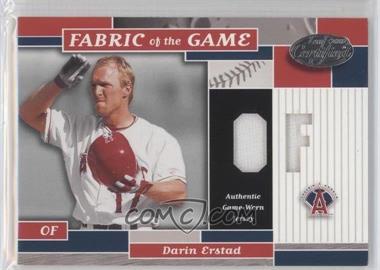 2002 Leaf Certified - Fabric of the Game - Silver Die-Cut Position #FG 70 - Darin Erstad /50