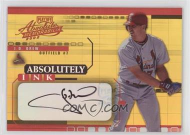 2002 Playoff Absolute Memorabilia - Absolutely Ink - Gold #AI-23 - J.D. Drew /25