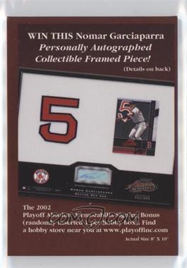 2002 Playoff Absolute Memorabilia - Autograph Sweepstakes Entry Cards #8 - Nomar Garciaparra [EX to NM]