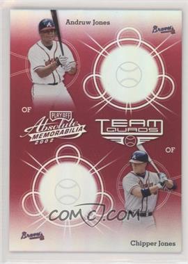 2002 Playoff Absolute Memorabilia - Team Quads - Spectrum #TQ-3 - Andruw Jones, Chipper Jones, Tom Glavine, Greg Maddux