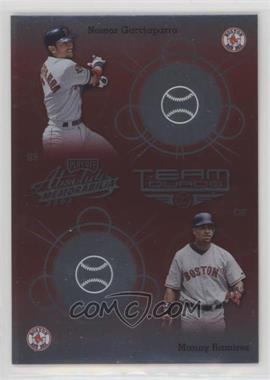 2002 Playoff Absolute Memorabilia - Team Quads #TQ-4 - Nomar Garciaparra, Manny Ramirez, Pedro Martinez, Trot Nixon