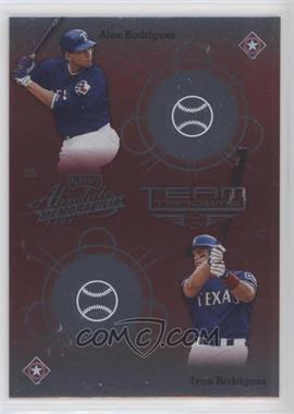 2002 Playoff Absolute Memorabilia - Team Tandems #TT-29 - Alex Rodriguez, Ivan Rodriguez