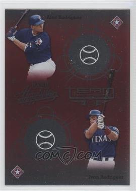 2002 Playoff Absolute Memorabilia - Team Tandems #TT-29 - Alex Rodriguez, Ivan Rodriguez