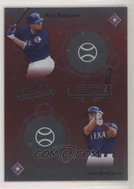 2002 Playoff Absolute Memorabilia - Team Tandems #TT-29 - Alex Rodriguez, Ivan Rodriguez