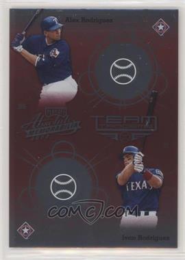 2002 Playoff Absolute Memorabilia - Team Tandems #TT-29 - Alex Rodriguez, Ivan Rodriguez