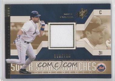 2002 SPx - [Base] - Gold #174 - Super Stars Swatches - Mike Piazza /150