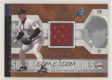 2002 SPx - [Base] - Silver #190 - Super Stars Swatches - Jeff Kent /400