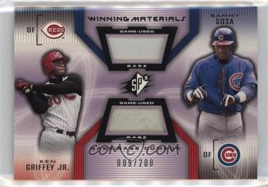 2002 SPx - Winning Materials Base Combos #B-GS - Sammy Sosa, Ken Griffey Jr. /200