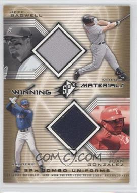 2002 SPx - Winning Materials Combo Jerseys #WM-BG - Jeff Bagwell, Juan Gonzalez