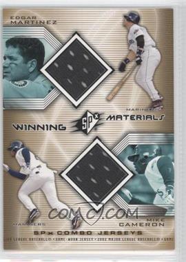 2002 SPx - Winning Materials Combo Jerseys #WM-MC - Mike Cameron, Edgar Martinez