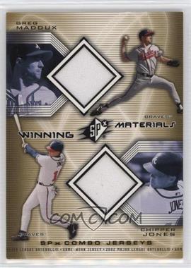 2002 SPx - Winning Materials Combo Jerseys #WM-MJ - Chipper Jones, Greg Maddux