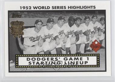 2002 Topps - 1952 World Series Highlights #52WS-1 - Pee Wee Reese, Duke Snider, Jackie Robinson, Roy Campanella, Gil Hodges, Billy Cox, Andy Pafko, Carl Furillo