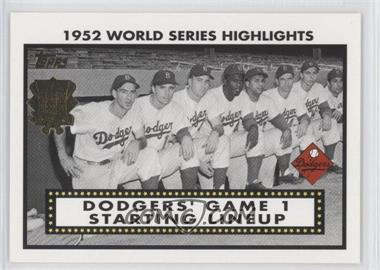 2002 Topps - 1952 World Series Highlights #52WS-1 - Pee Wee Reese, Duke Snider, Jackie Robinson, Roy Campanella, Gil Hodges, Billy Cox, Andy Pafko, Carl Furillo