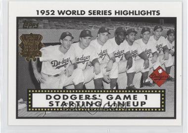 2002 Topps - 1952 World Series Highlights #52WS-1 - Pee Wee Reese, Duke Snider, Jackie Robinson, Roy Campanella, Gil Hodges, Billy Cox, Andy Pafko, Carl Furillo