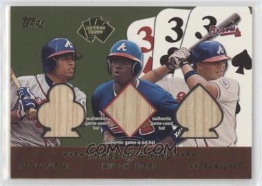 2002 Topps - 5 Card Stud Relics - Three of a Kind #5T-FBJ - Rafael Furcal, Wilson Betemit, Andruw Jones