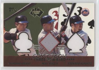 2002 Topps - 5 Card Stud Relics - Three of a Kind #5T-SPA - Tsuyoshi Shinjo, Mike Piazza, Edgardo Alfonzo