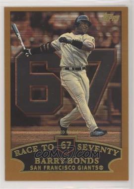 2002 Topps - [Base] - Limited Edition #365.67 - Barry Bonds (Race to Seventy Home Run #67) [EX to NM]