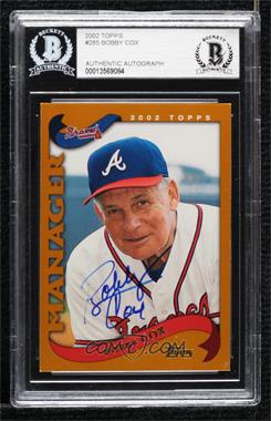 2002 Topps - [Base] #285 - Bobby Cox [BAS BGS Authentic]