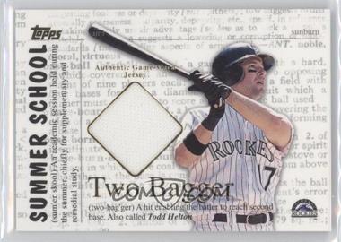 2002 Topps - Summer School Relics - Two Bagger #2B-TH - Todd Helton