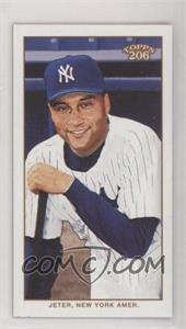 2002 Topps 206 - [Base] - Mini Black Polar Bear Back #236.1 - Derek Jeter (White Jersey, Kneeling)