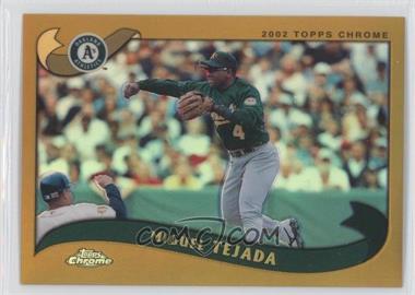 2002 Topps Chrome - [Base] - Gold Refractor #585 - Miguel Tejada