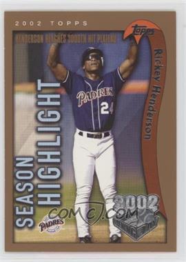 2002 Topps Opening Day - [Base] #163 - Rickey Henderson