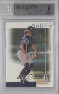 2002 Topps Reserve - [Base] #150 - Joe Mauer /999 [BGS 9 MINT]