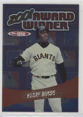 2002 Topps Total - Award Winners #AW28 - Barry Bonds