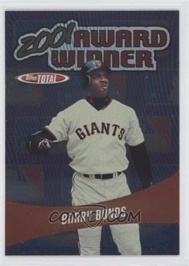 2002 Topps Total - Award Winners #AW28 - Barry Bonds