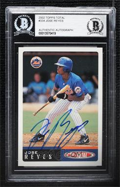 2002 Topps Total - [Base] #334 - Jose Reyes [BAS BGS Authentic]