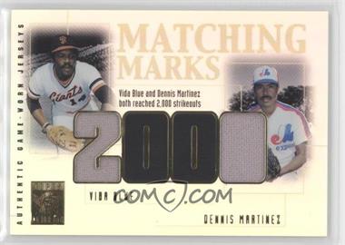 2002 Topps Tribute - Matching Marks #MM-BM - Vida Blue, Denny Martinez